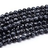 Natural Snowflake Obsidian Round Bead Strands G-J303-09-12mm-1