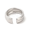 304 Stainless Steel Lined Open Cuff Ring for Women RJEW-E063-29P-3