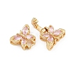 Brass Micro Pave Cubic Zirconia Fold Over Clasps KK-C075-42G-2