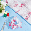 Butterfly Pattern Polyester with PET Embroidery Lace Fabric DIY-WH0419-45-5
