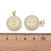 Religion Brass Micro Pave Clear Cubic Zirconia Pendants KK-N287-43G-02-3