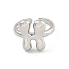 Brass Letter Open Cuff Rings for Women RJEW-G313-01H-P-2
