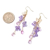 Flower Brass Dangle Earrings EJEW-TA00643-01-3