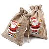 30Pcs 15 Styles Christmas Printed Jute Cloth Storage Pouches ABAG-YW0001-10-10