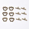 Tibetan Style Alloy Butterfly Toggle Clasps PALLOY-J471-28AB-NF-2