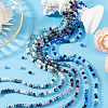 6 Strands 3 Colors Electroplate Glass Beads Strands EGLA-TADJ0001-16-3