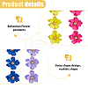 4 Pairs 4 Colors Alloy Flower Dangle Stud Earrings for Women EJEW-FI0002-99-10