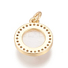 Brass Micro Pave Cubic Zirconia Pendants X-ZIRC-L078-043K-NR-2