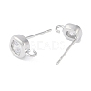 Brass Pave Clear Cubic Zirconia Stud Earring Findings KK-F875-01P-2
