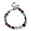 Natural Indian Agate Beaded Bracelets for Women G-P563-07P-20-4