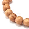 8.5mm Round Natural Wood Beads Stretch Bracelet BJEW-JB07356-4