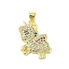 Brass Micro Pave Cubic Zirconia Pendants KK-E111-26G-1