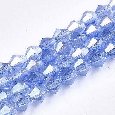 Electroplate Glass Beads Strands EGLA-Q118-6mm-B04-1