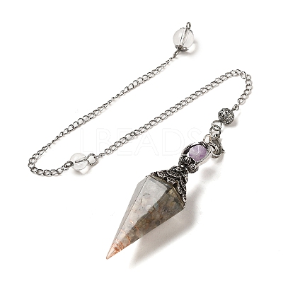 Resin Bullet Dowsing Pendulum Big Pendants G-H058-01AS-12-1