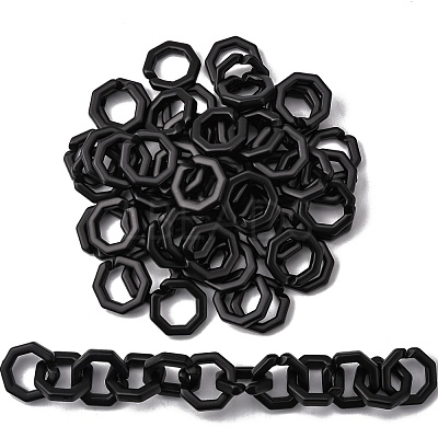 Opaque Spray Painted Acrylic Linking Rings OACR-S021-26A-C01-1