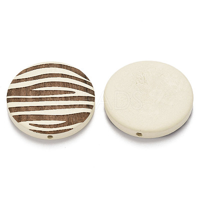 Painted Natural Wood Beads X-WOOD-N006-06C-1