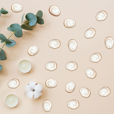 20Pcs 1-Hole Alloy Resin Buttons BUTT-CY0001-21B-1