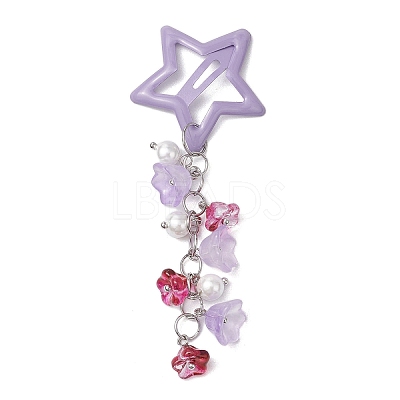 2Pcs Glass Beads and Alloy Star Snap Hair Clips PHAR-JH00123-1
