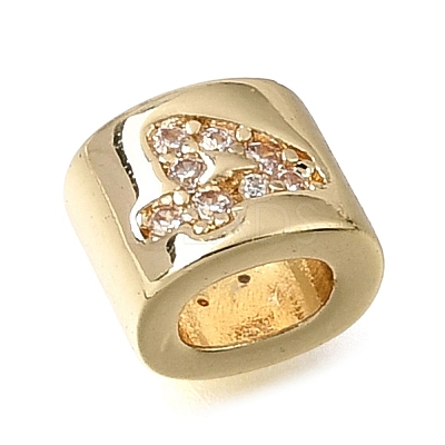 Brass Micro Pave Clear Cubic Zirconia Beads CU-CBAA19F-01G-E-1