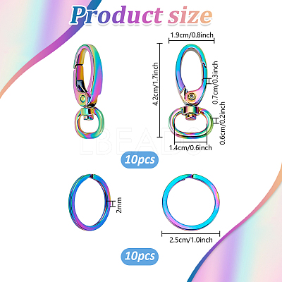 20Pcs 2 Style Oval Alloy Swivel Clasps Lanyard Snap Hook FIND-PH0026-93-1
