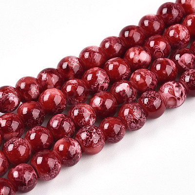 Baking Paint Glass Beads Strands DGLA-N003-6mm-A02-1