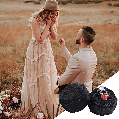 Velvet Cover Plastic Couple Ring Box VBOX-WH20003-001A-1