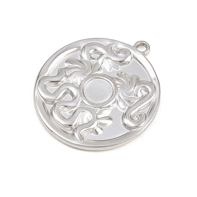 304 Stainless Steel Pendant Cabochon Settings STAS-L313-08P-1