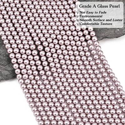 Eco-Friendly Dyed Glass Pearl Round Beads Strands HY-A002-6mm-RB017-1