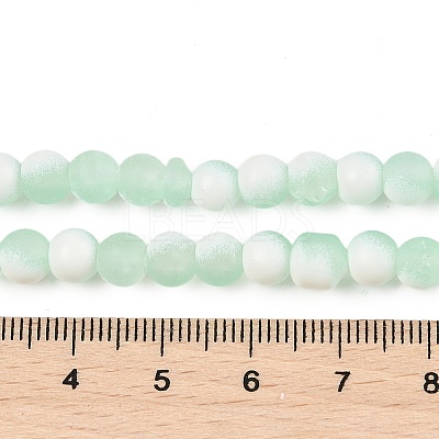 Frosted Crackle Glass Beads Strands GLAA-U001-8mm-M01-1