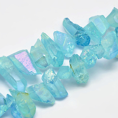 Electroplated Natural Quartz Crystal Beads Strands G-A142-03A-1