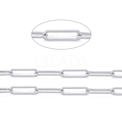 Tarnish Resistant 304 Stainless Steel Paperclip Chains CHS-F011-03B-P-1