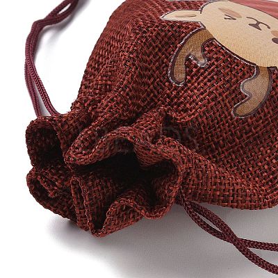 Christmas Theme Jute Cloth Storage Bags ABAG-F010-01A-01-1