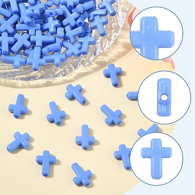 200Pcs Opaque Acrylic Beads SACR-FS0001-39G-1