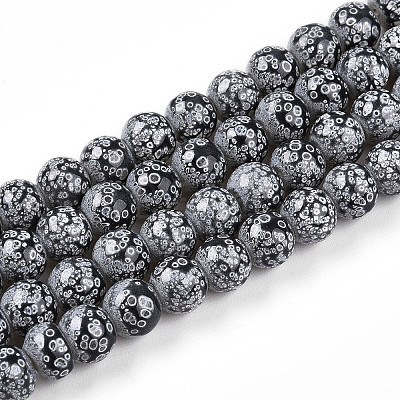Transparent Baking Paint Glass Beads Strands DGLA-N009-8mm-10-1
