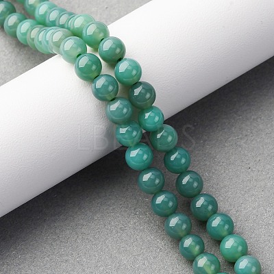 Natural Green Onyx Agate(Dyed & Heated) Beads Strands G-K393-A03-6mm-1