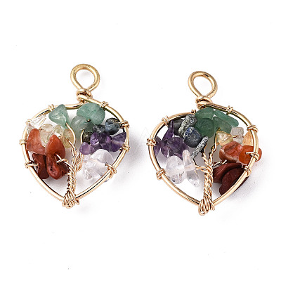 Natural Mixed Stone Pendants G-T131-97B-05-1