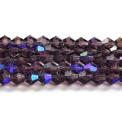 Transparent Electroplate Glass Beads Strands EGLA-A039-T2mm-L04-1