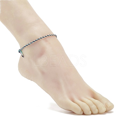 5Pcs Macrame Cotton Braided Cord Anklets Set AJEW-AN00486-04-1