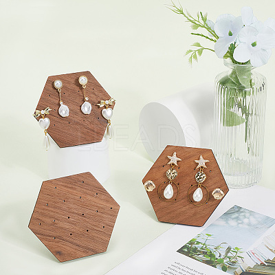 Walnut Stud Earrings Plate EDIS-WH20010-01B-1
