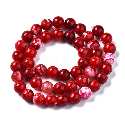 Dyed Natural Crackle Agate Beads Strands X-G-T100-03C-1