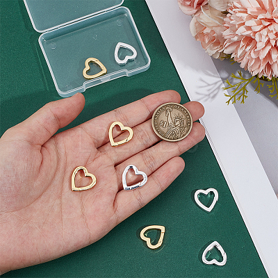 8Pcs 2 Colors Brass Spring Gate Rings KK-PH0013-93-1