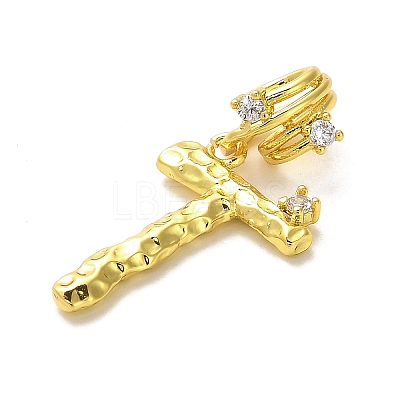 Rack Plating Brass Micro Pave Cubic Zirconia European Dangle Charms KK-L210-015G-T-1