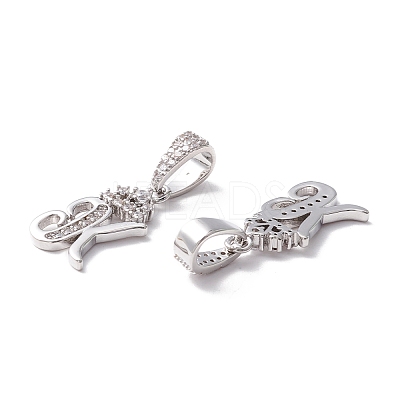 Eco-Friendly Brass Micro Pave Cubic Zirconia Pendants KK-K265-01P-K-1