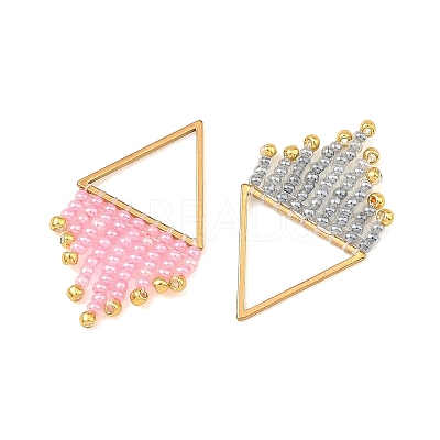 Glass Seed Beads Tassel Pendants PALLOY-MZ01455-1