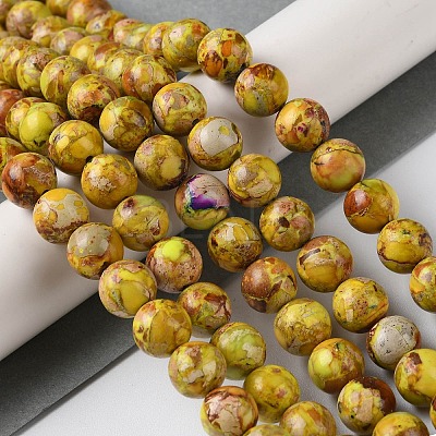 Natural Imperial Jasper Beads Strands G-I122-8mm-25-1