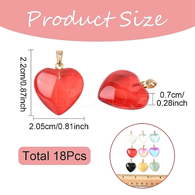 18Pcs 9 Colors Spray Painted Glass Pendants GLAA-YW0004-31-1