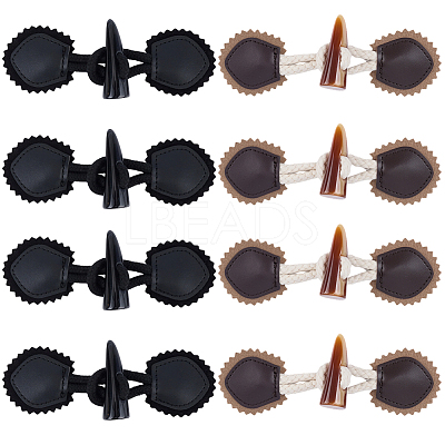 8 Pairs 2 Styles Resin Buttons BUTT-CL0001-09-1