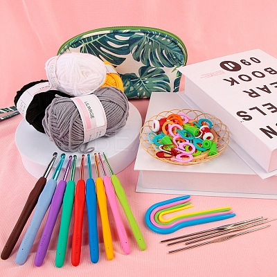 DIY Knitting Kits Storage Bag for Beginners Include Crochet Hooks PW-WG28870-01-1