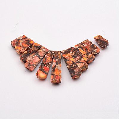 Assembled Bronzite and Imperial Jasper Beads Strands G-P298-B02-1