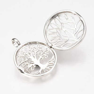 Brass Locket Pendants KK-S337-026-1